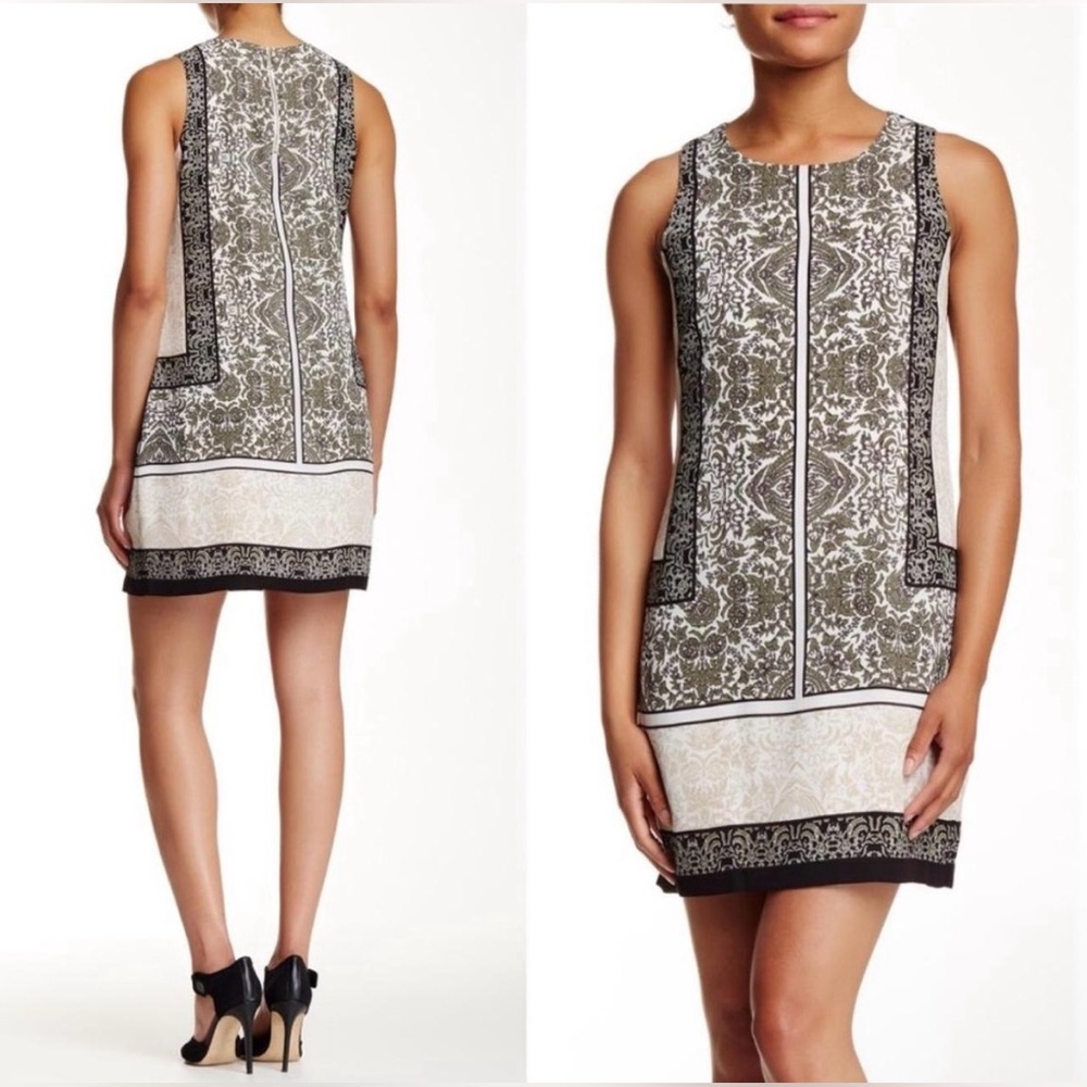 Women's‎ Vince Camuto Delicate Maze Panel Shift Dress Size 6 Sleeveless Paisley
